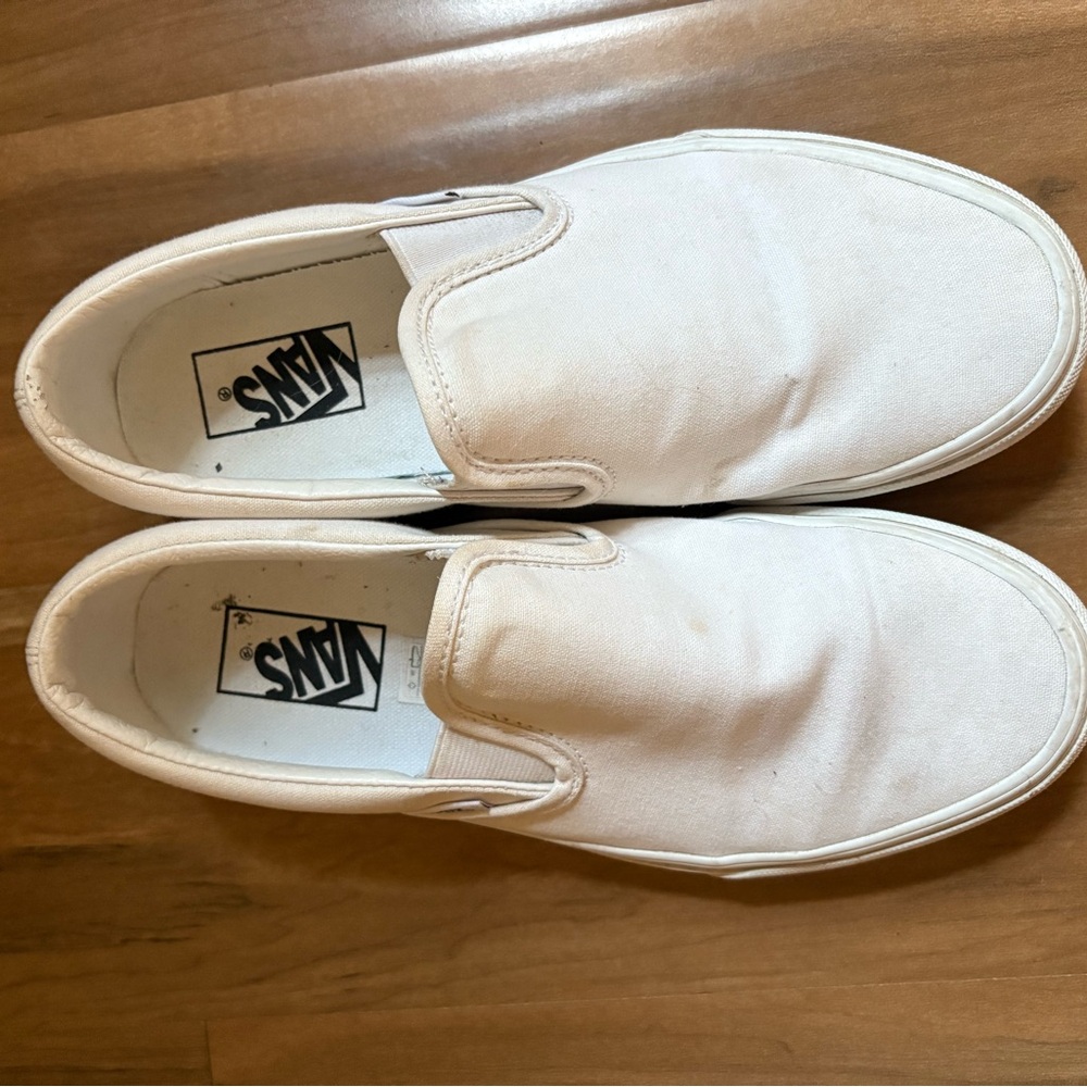 Vans White Slip-On Sneakers